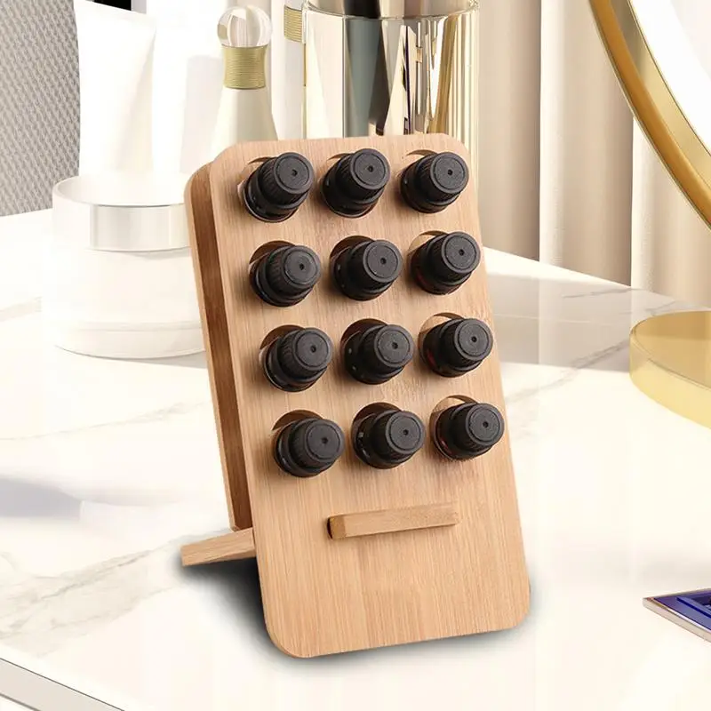 Essence Oil Stand Display Diffuser Holder 12 Slots Organizer Rack for Cosmetic Storage Essence Oil Presentation Holder