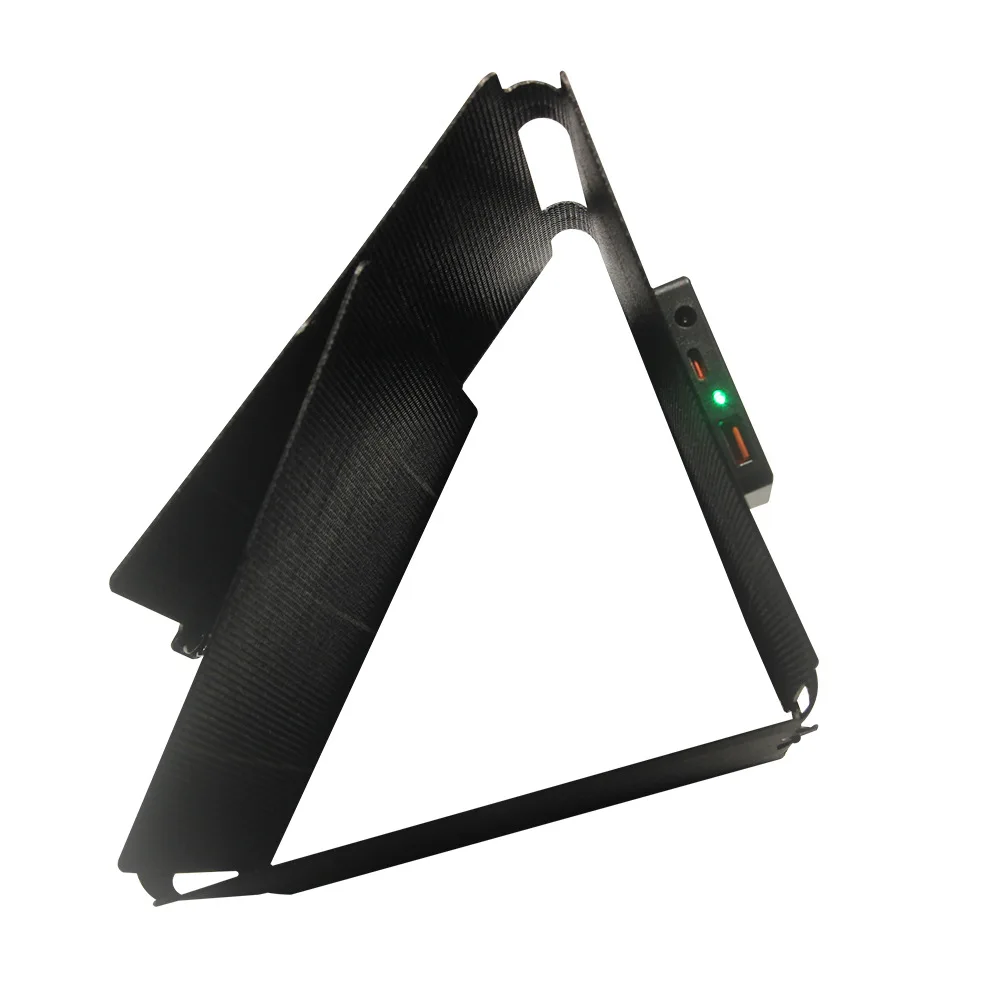 Portable 25W ETFE Foldable Mono Solar Panel Charger USB Type C DC Interfaces Support Fast Charging Outdoor Use MPPT 5V Max PV