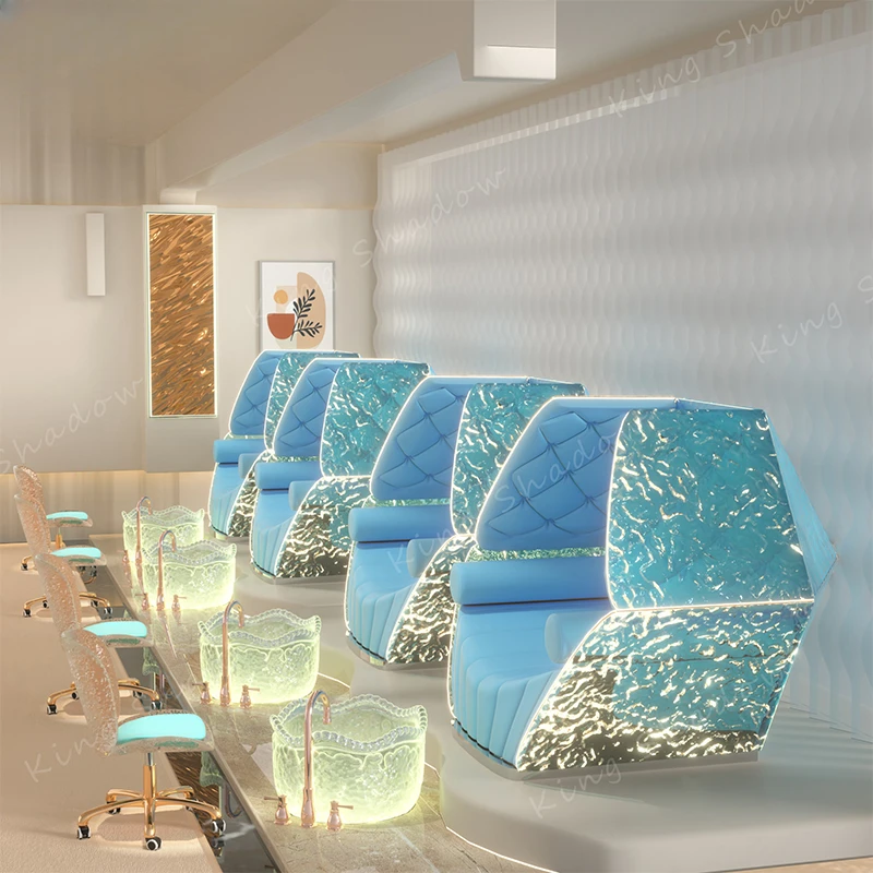 Spa Nail Salon Furniture Synthetic Leather Pedicure Chair With Massage Feature From Trusted Suppliers