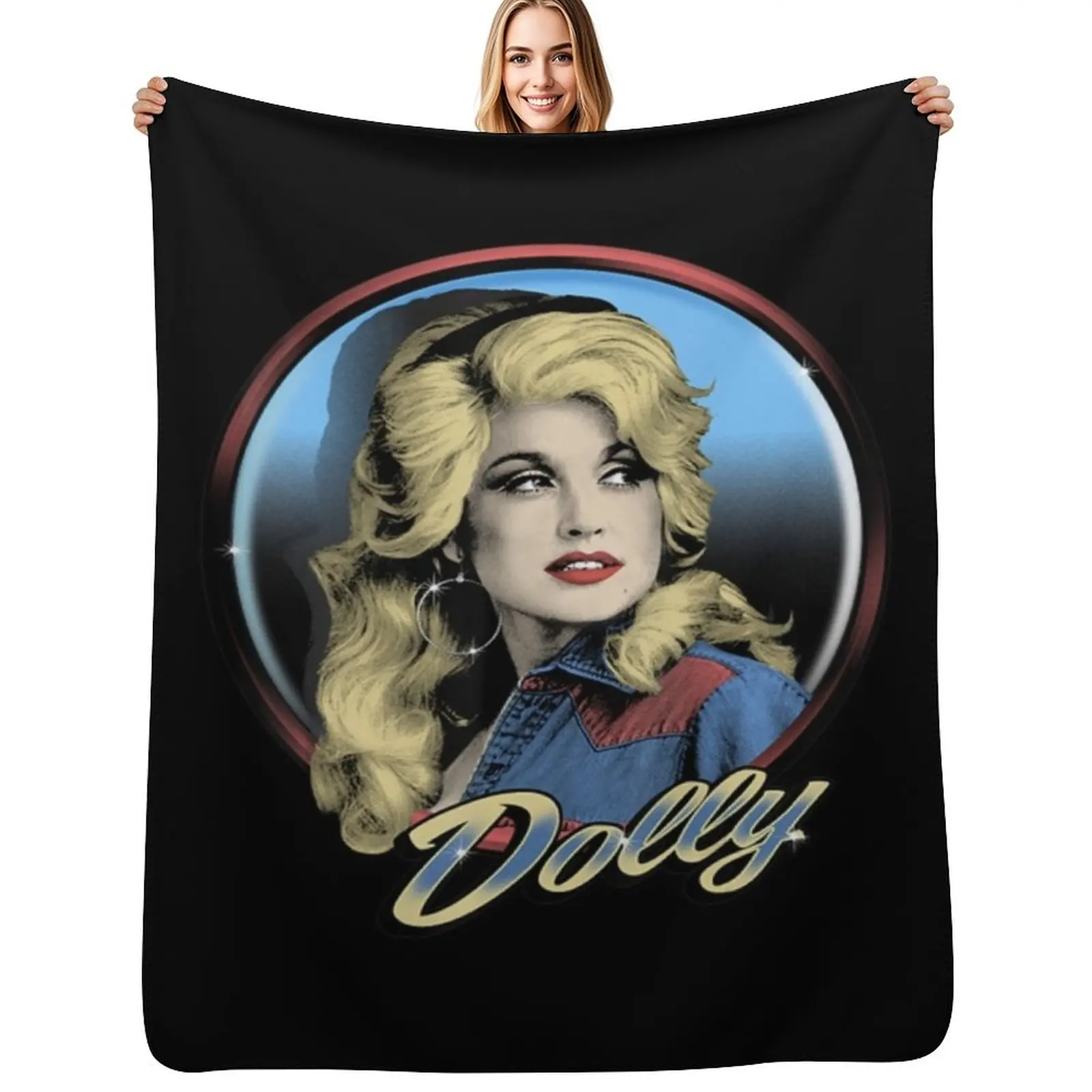 

Dolly Parton Throw Blanket Travel Size Cozy Blanket for Plane Train