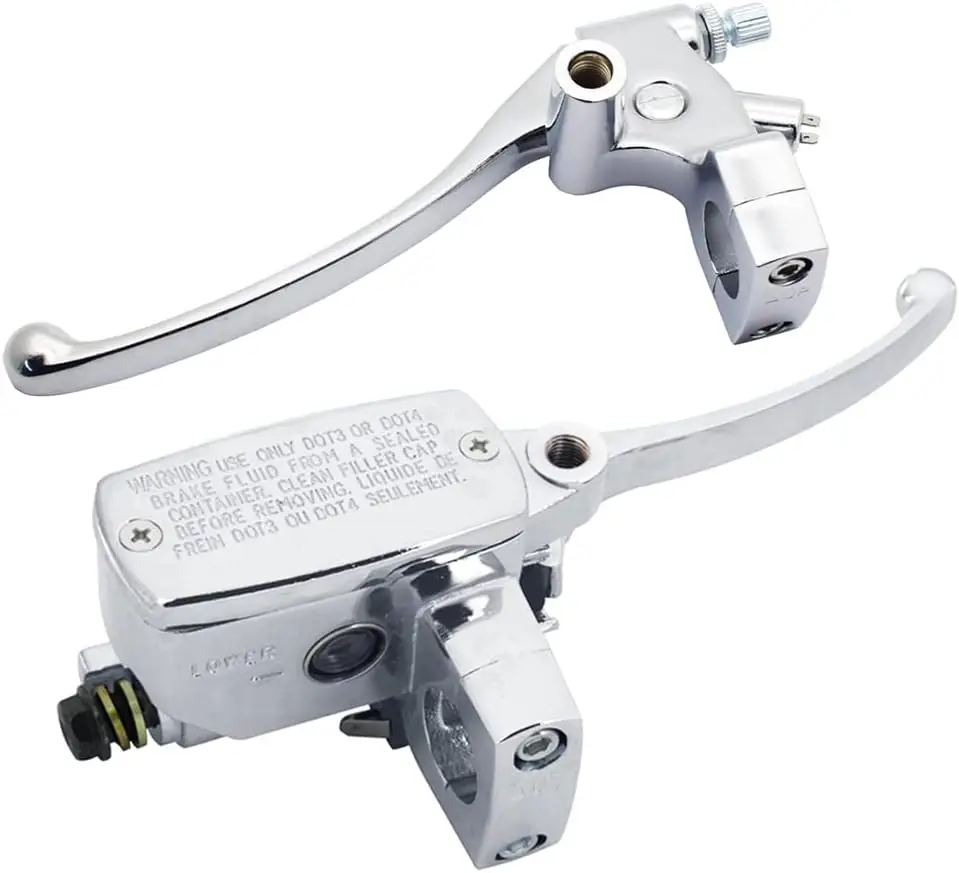 

1' 25mm Chrome Motorcycle ATV Handlebar Brake Master Cylinder Clutch Lever Left & Right Set
