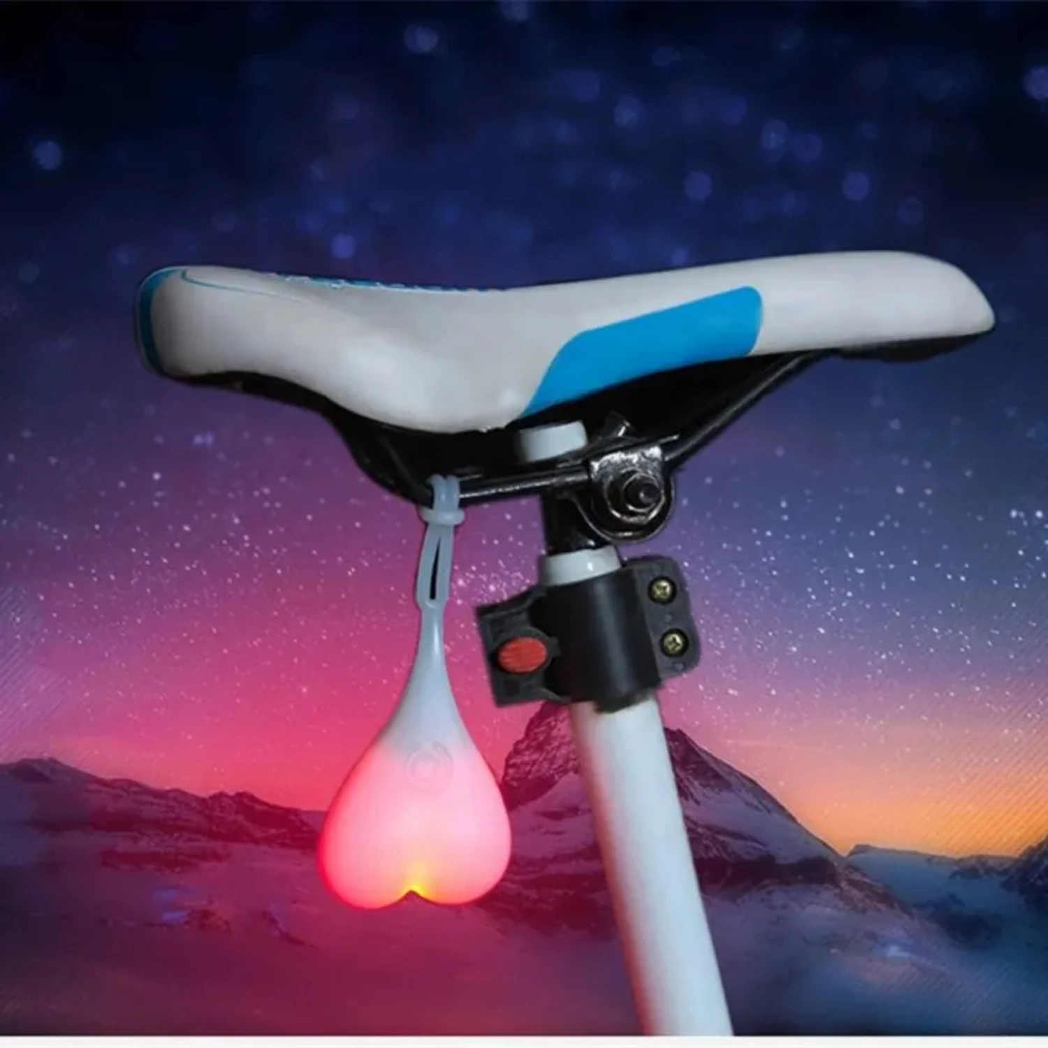 

Bicycle Light Creative Bike Rear Taillight 4 Color Heart Ball Safety Warning Light Riding Cycling Waterproof Lamp