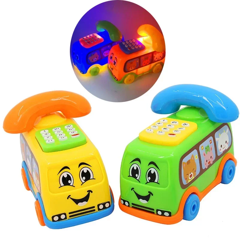 Modèle de voiture de téléphone électrique de dessin animé pour bébé, anneau et lumière, jouets d'apprentissage sonore, musique de développement précoce, cadeaux, 1 pièce