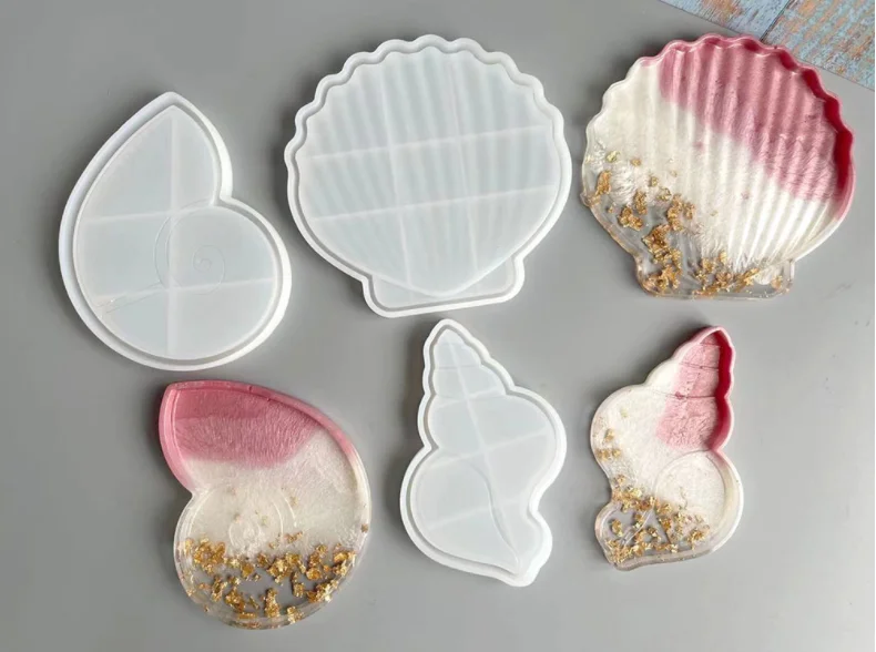 DIY Ocean shell series drip mold plate chocolate cake decoration accessories, candy storage tools