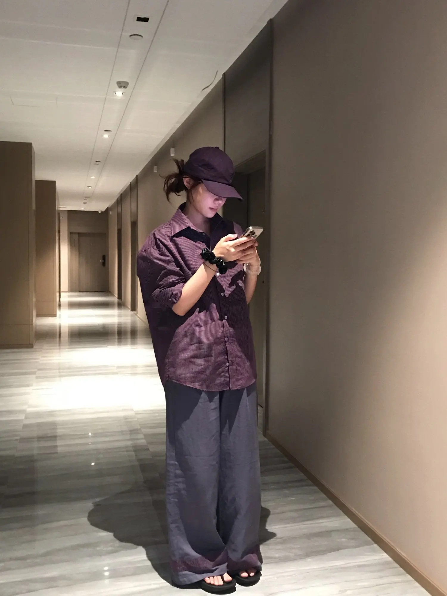 

Loose Fit Striped Cotton irt Long Sve Turn-down Collar Casual Wear Spring New Sle Women's Comfortable Breathable Top