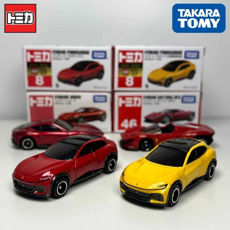 

Коллекционная модель автомобиля TAKARA TOMY Ferrari: Purosangue, Daytona, SP3 (красный, белый), в коробке, №8, №46, имитация, сплав, игрушка, украшение