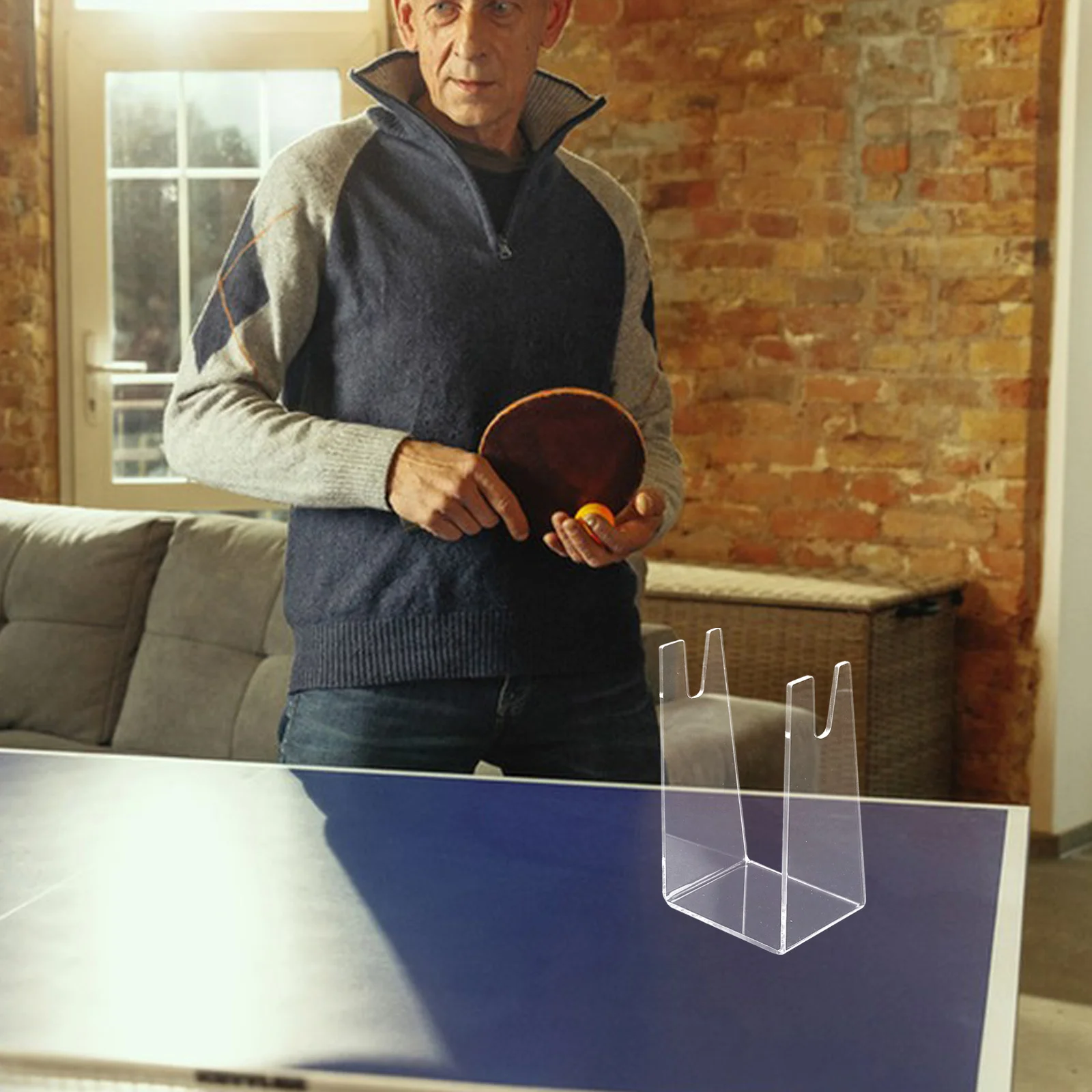 

Acrylic Table Tennis Paddle Holder Clear Display Stand For Desktop Durable Bat Storage Rack Space-Saving Design Table