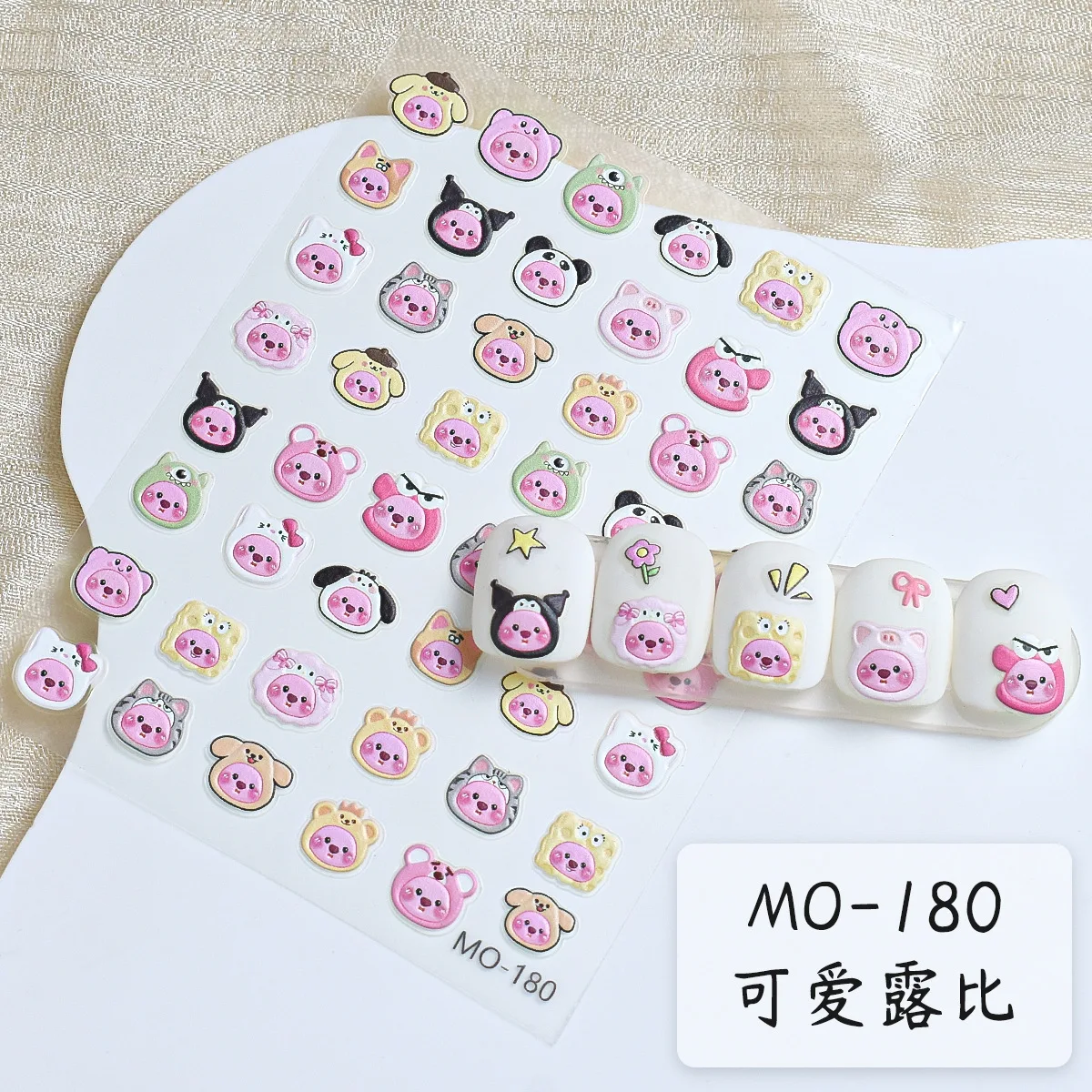 Cartoon Nail Stickers Nail Supplies Kuromi  My Melody Anime Stickers Decals Nail Decoration Nail Parts  Cute Loopy Ruby Beaver