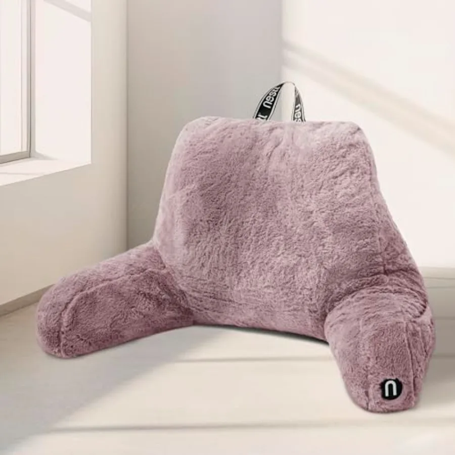 

Стильная подушка-спинка из искусственного меха для сидения в кровати с подлокотниками, для взрослых, для сидения в кровати и поддержки спины