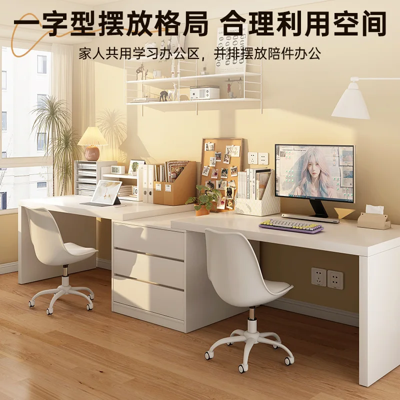مكتب الكبار المنزل الفتيات غرفة نوم طاولة صغيرة طاولة طويلة خزانة متكاملة جدار على شكل حرف L منضدة مكتب