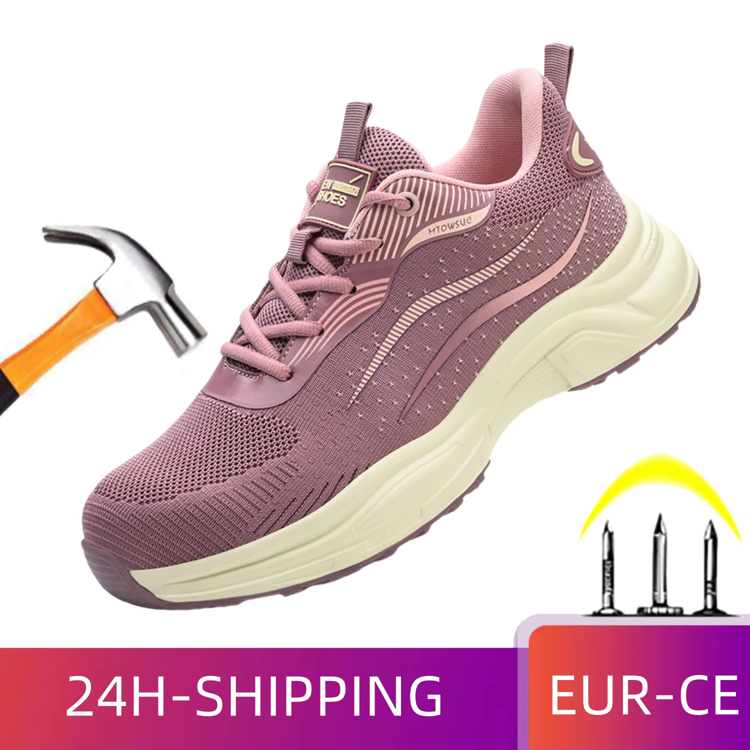 

Мужская защитная обувь со стальным носком, противопрокольные, противоскользящие, нескользящие, промышленные рабочие ботинки, легкая дышащая защитная обувь