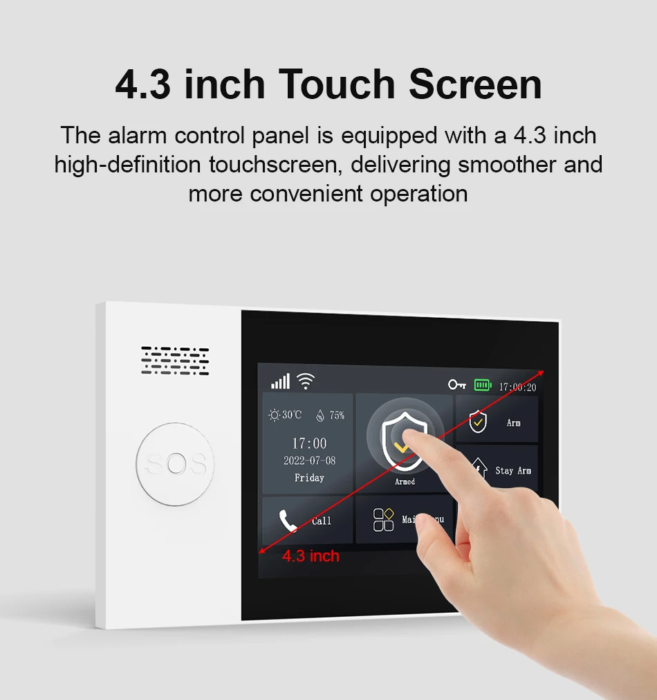2.4G WIFI Smart GSM Alarm System Work with TUYA Smart Life Security Protection For Home with PIR Wireless Solar Siren Alexa