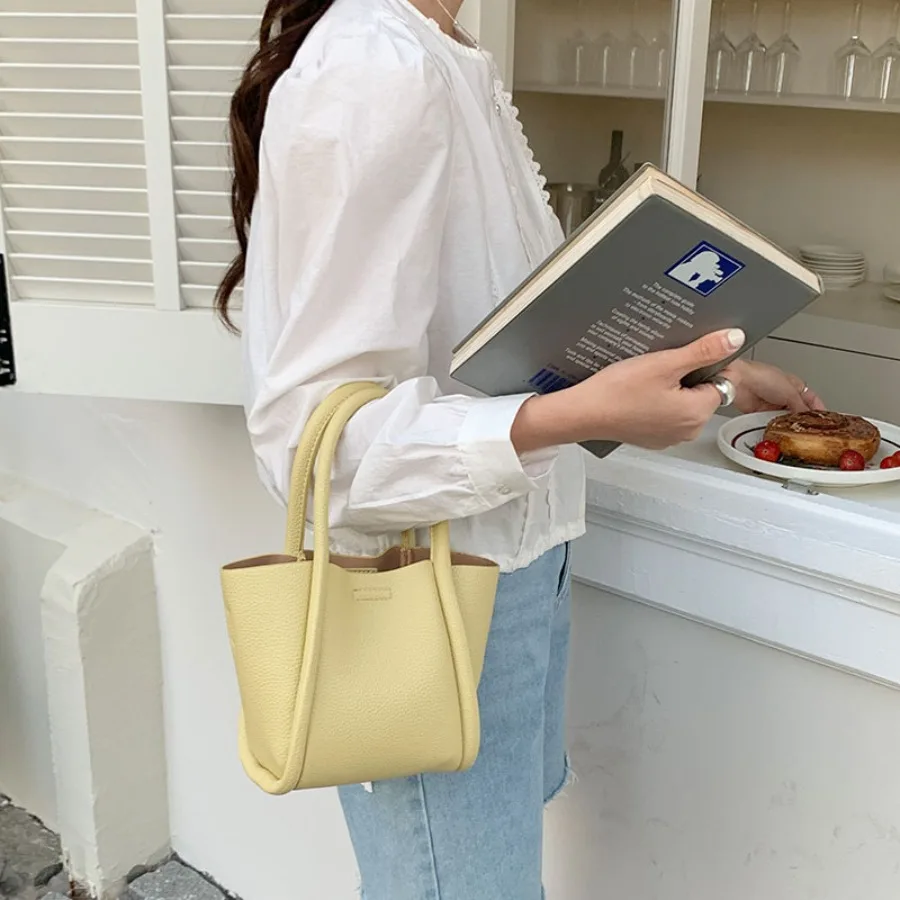 

Модная корейская стильная минималистичная универсальная сумка-ведро большой вместимости, сумка-тоут, повседневные женские сумки через плечо через плечо