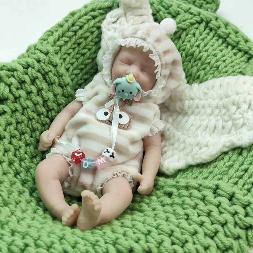 Reborn Baby Puppe 16 cm Weiche Mini Twins Baby Puppe Ganzkörper Weiche Silikon Reborn Puppe Neugeborene Puppe Spielzeug Geburtstag WEIHNACHTEN geschenke