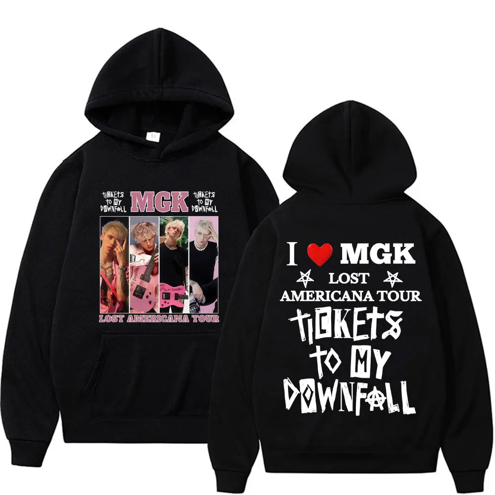 

Толстовка Machine Gun Kelly MGK Lost Americana Tour 2026 для мужчин и женщин, в стиле хип-хоп, хараджуку, уличная, повседневная, уютная, оверсайз