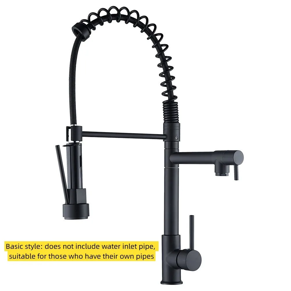 

Смеситель для кухни с двойным выходом из нержавеющей стали 360° ° Вращающийся смеситель для раковины, вертикальные/настенные смесители высокого давления, горячая/холодная вода