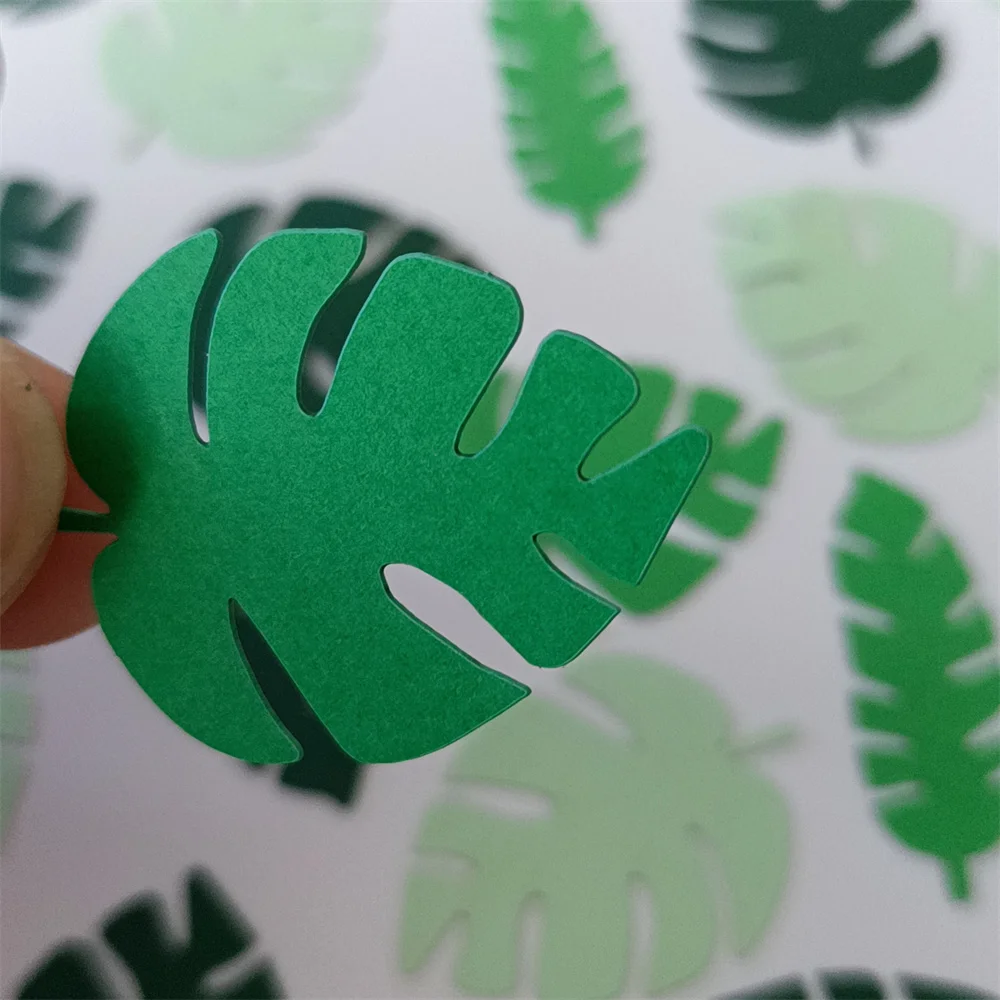 100 Stück Monstera Papier Konfetti Blatt Pflanzen Sommer Party Konfetti Dekor gefüllt Ballon Konfetti Geburtstag Hochzeit Party Dekoration – Detail 8