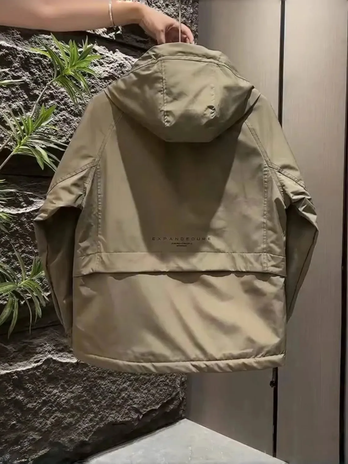 

Casual Men's Windproof Jaet Hooded Workwear Sle Outdoor Faionable Spring Autumn New Arrival Polyester Long Sve Zipper