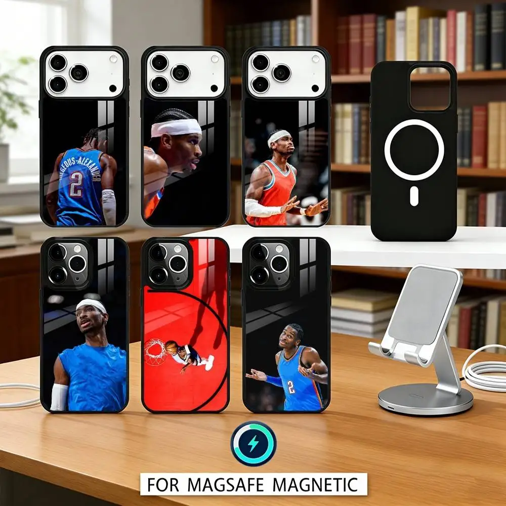 

S-Shai G-Gilgeous A-Alexander Phone Case For iPhone17,16,15,14,13,12,Pro,Max,Magnetic For Magsafe Wireless Charging