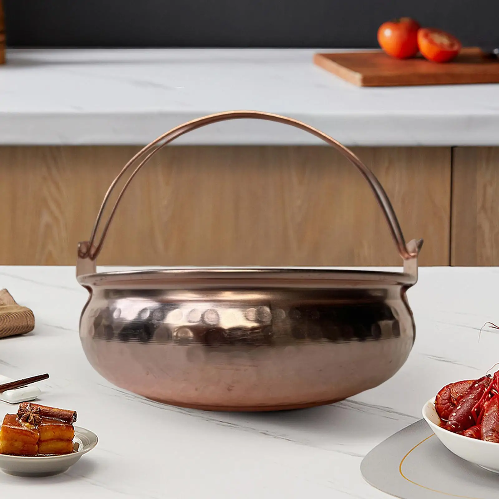 

Korean Ramen Noodle Pot,Hammered Copper Hotpot for Induction Cookware,Induction Pot,Soup Cooking Pot for Noodle Stew Pasta