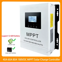 40A 60A 80A 180VDC MPPT Solar Charge Controller PV Solar Panel Charging Regulator For 12V 24V 36V 48V 60V PV System