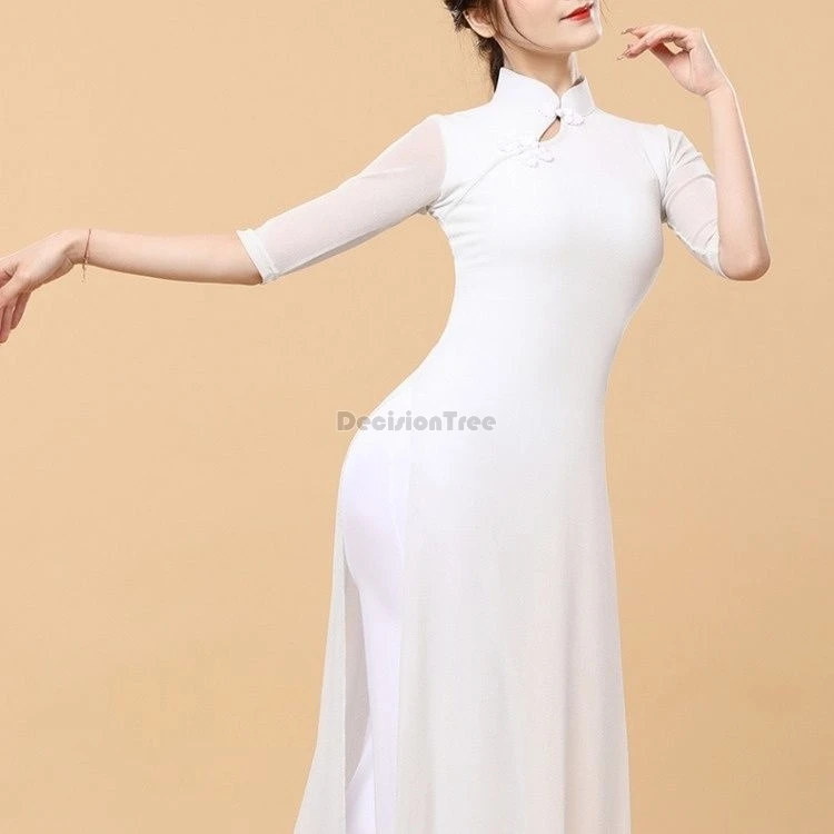 2025 بلون الجنية مزاجه الصينية الرقص تشيباو مجموعة الرجعية الأدب الفن زن الملابس بسيطة أنيقة الشاش يوجو الملابس #5