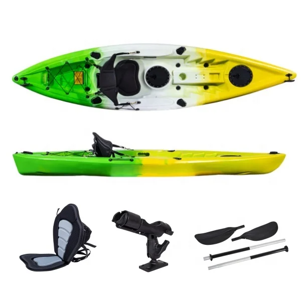 2024 One Person One Seating 9.7FT Fishing Kayak Sit On Top Plastic Boat With Accessory