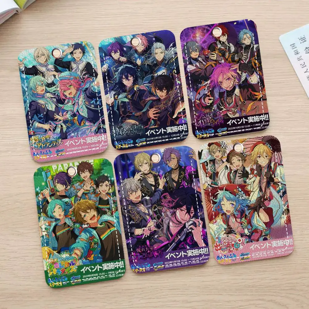 

Popular Idolatry Game Ensemble Stars Style PU Access Card Holder With Keychain - Executive Protection For Bank Card,Subway Card