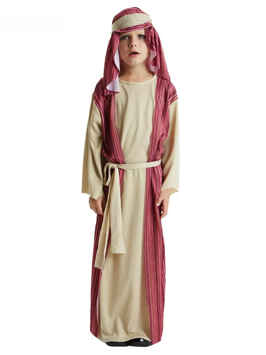 Fsia de Menino Pastor Árabe para Meninos, Fsia de Festa de loween, Roupa de Performance de Estilo do Oriente Médio...