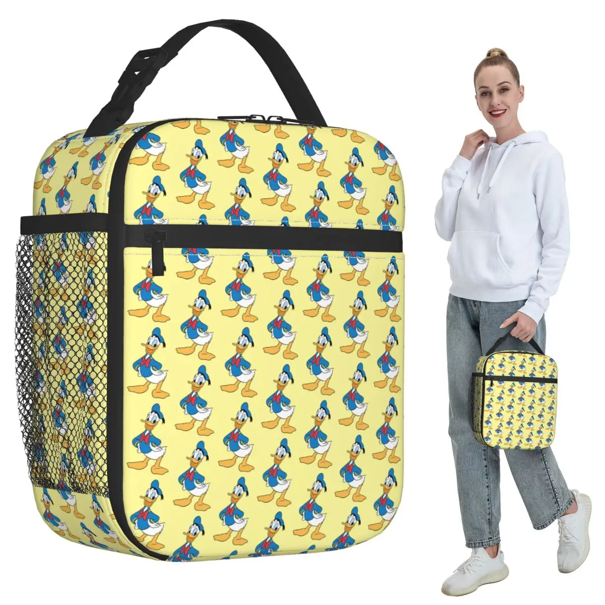 

Изолированная сумка для обеда с изображением Дональда Дака для детей, школьный холодильник, термосумка для еды, герметичная коробка для завтрака, контейнер