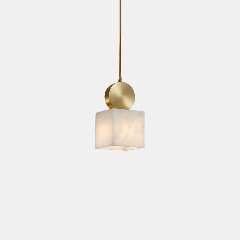 

Nordic all-copper bedside marble small chandelier New Chinese restaurant bar chandelier Light luxury bedroom single-head