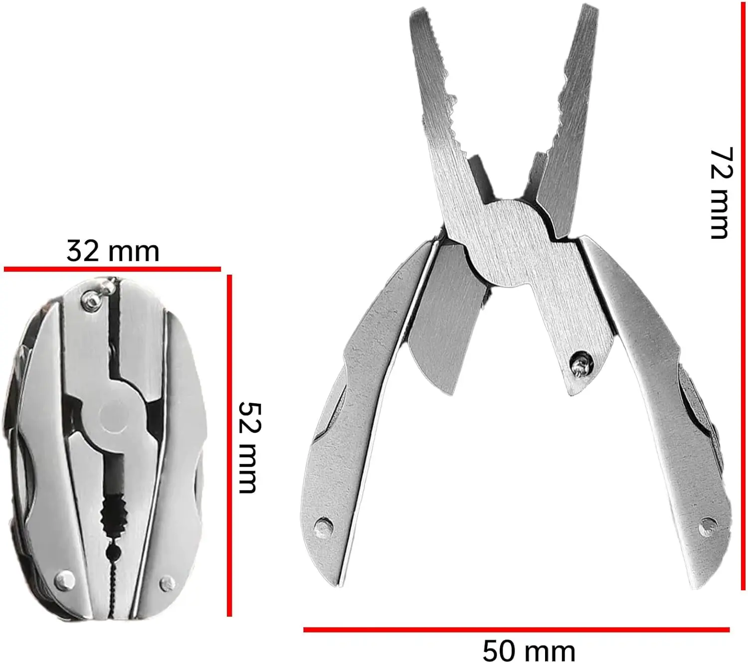 Multi-function Pliers Turtle Back Pliers Mini Tool Pliers Outdoor Pliers Gift Pliers Multi-purpose Folding Stainless Steel