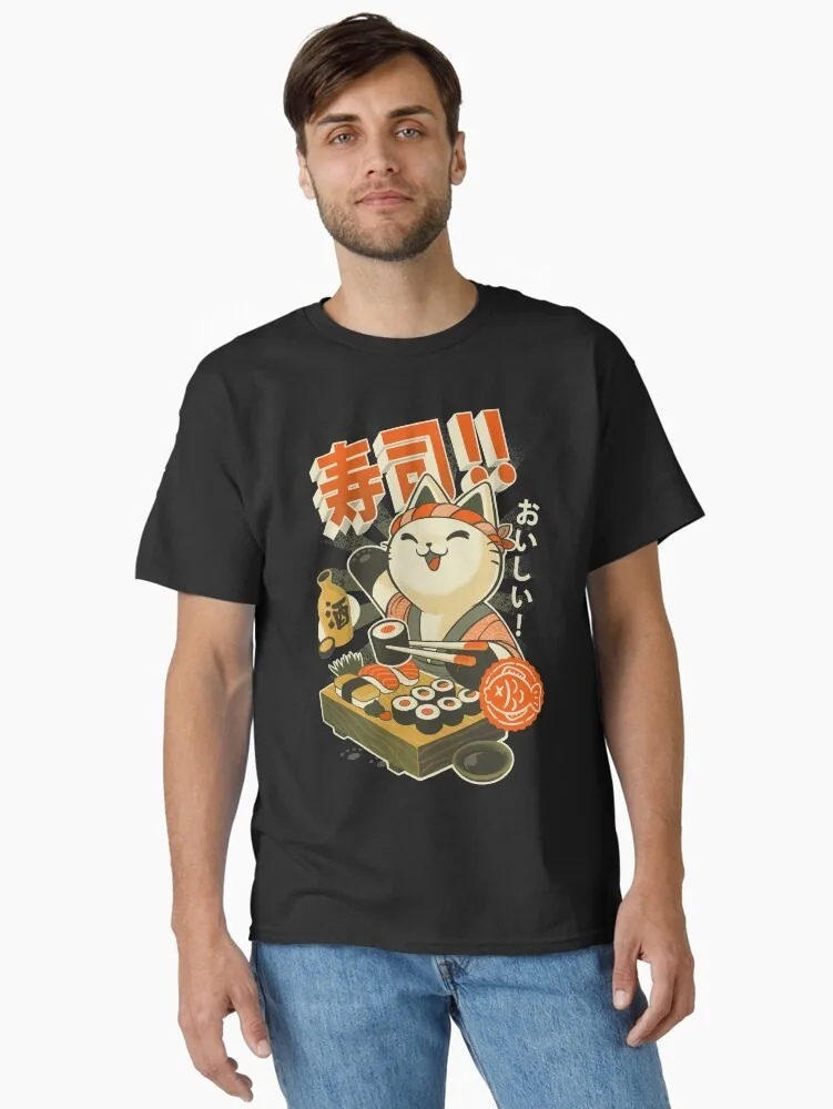 

Sushi Chef Cat - Funny Restaurant Kitty - Japanese Food_ Classic T-Shirt By BlancaVidal