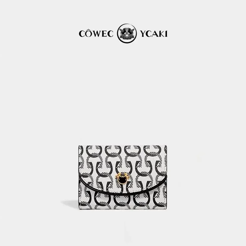 Imagem -02 - Cowec-bolsa de Mudança Prática Feminina Cowec Ycaki Carteira de Elemento Popular Outono e Inverno Presentes de Deslocamento Original 2023