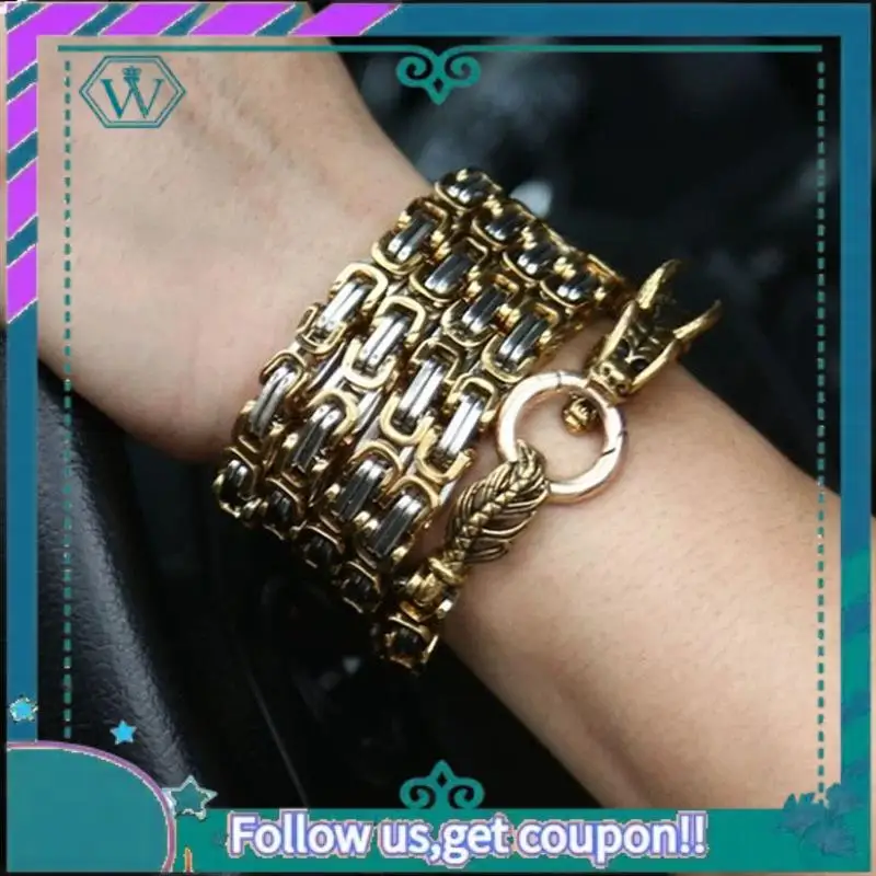 A09P في الهواء الطلق التنين العمود الفقري الدفاع عن النفس سوط سلسلة الفولاذ المقاوم للصدأ التيتانيوم الصلب عارضة سوار معدني قلادة الخصر سلسلة