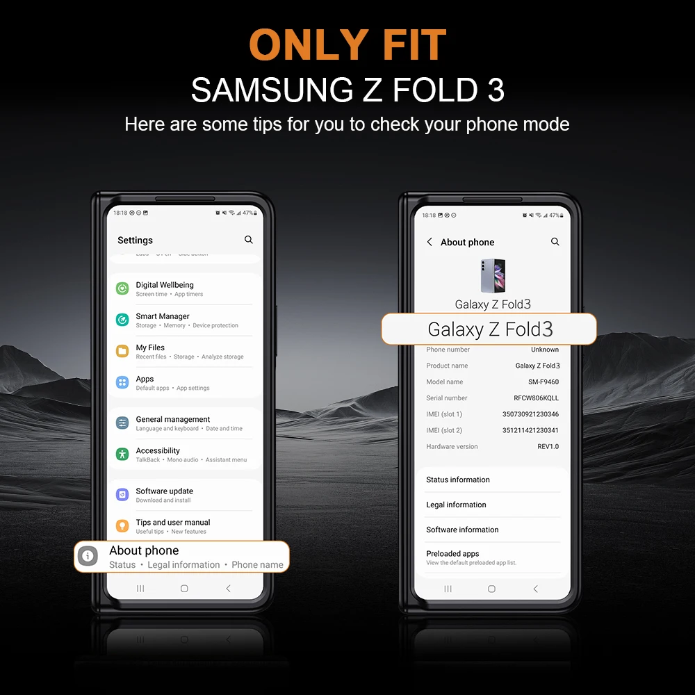 Stoß feste schlanke Hülle für Samsung Galaxy Z Fold 3 4 5 Scharnier Schutzhülle mit verstecktem Ständer eingebauter HD-Displays chutz – Detail 1