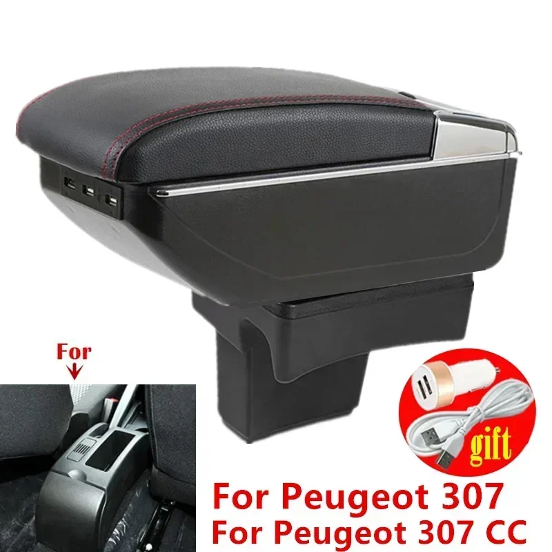 

Central armrest For Peugeot 307 armrest box For Peugeot 307 CC Convertible Car Armrest Storage box Interior Dedicated Retrofit