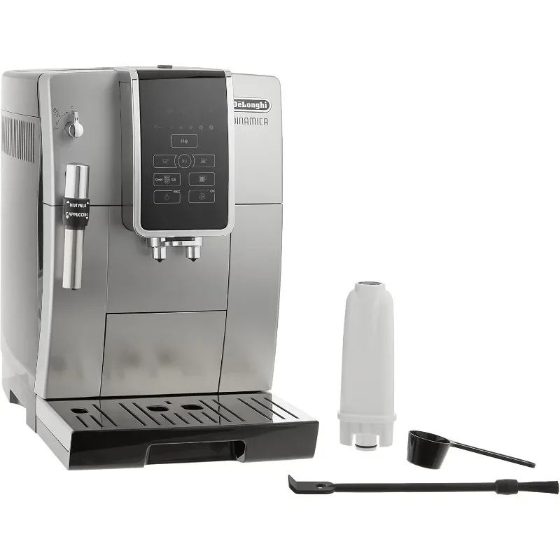 De'Longhi America Dinamica volautomatische koffie- en espressomachine met premium verstelbare opschuimer, roestvrij staal