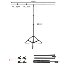 Photography 50*68cm 1.5*2M 2X2M T-shaped Background Stand Adjustable Support System Photo Studio for Non-Woven Muslin Backdrops