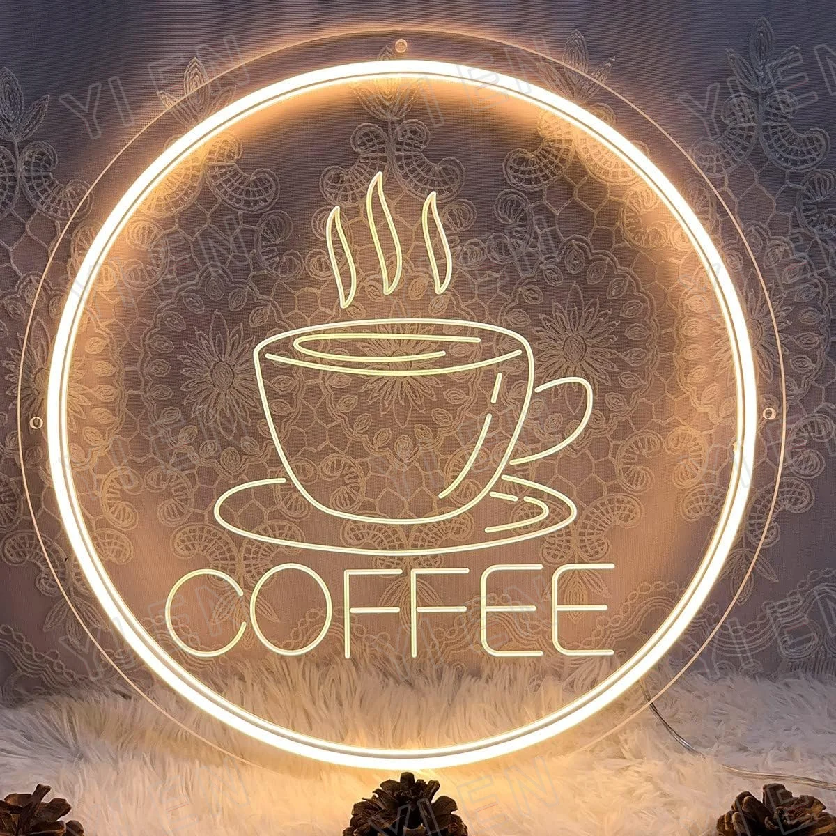 Coffee Neon Sign For Wall Decor 3D Art Carving Design Indoor Bedroom Led Neon Signs Backdrop Flex Christmas Party Business Weddi