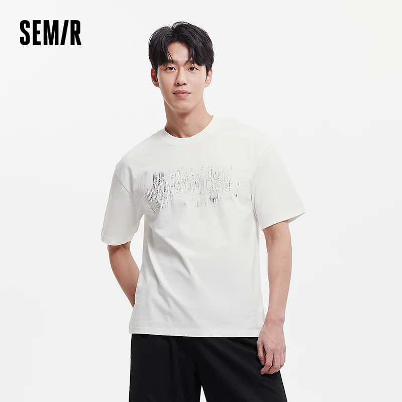 

Мужская футболка Semir с коротким рукавом, лето 2025, новый дизайнерский свободный модный топ с градиентным принтом