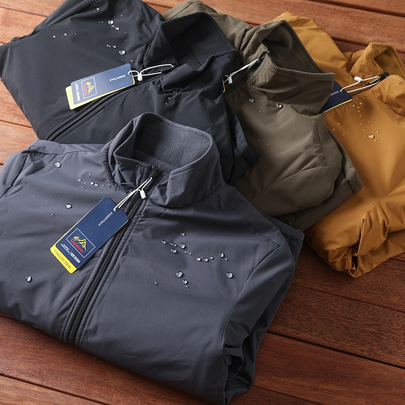 

Утепленная мужская куртка из флиса для активного отдыха, ветрозащитная, водонепроницаемая, повседневная, двусторонняя, осенне-зимняя, теплая, из полиэфирного волокна