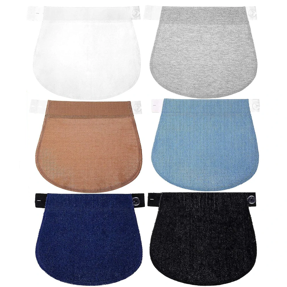 1 حزمة قابل للتعديل السراويل الأمومة موسع الحمل حزام مطاطا بنطلون زر تمديدات للسراويل الخصر بنطلون جينز