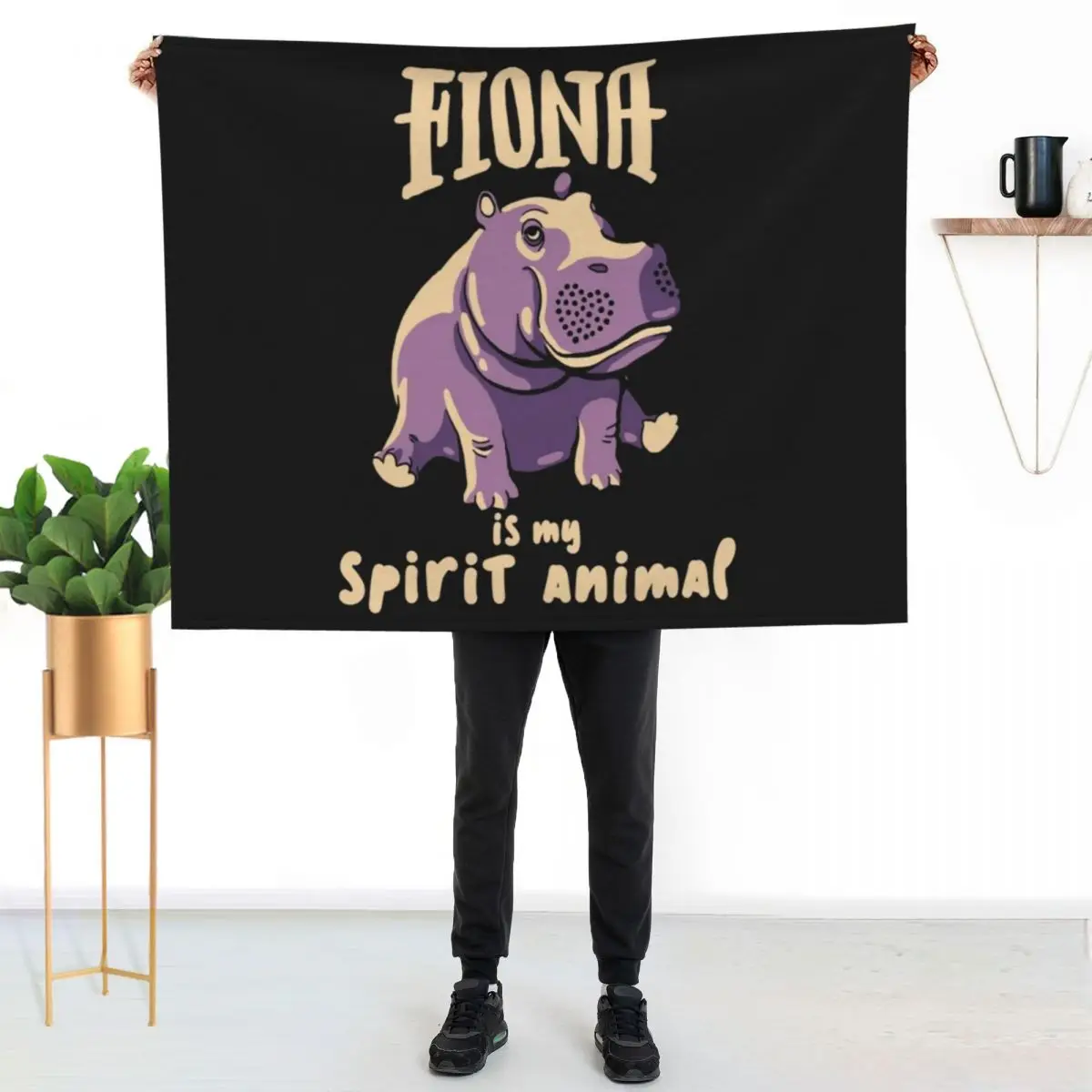 Fiona The Hippo Spirit Animal Team Fiona Baby Hippo Throw Blanket Heavy Bed Fashionable sofa bed Baby Blankets