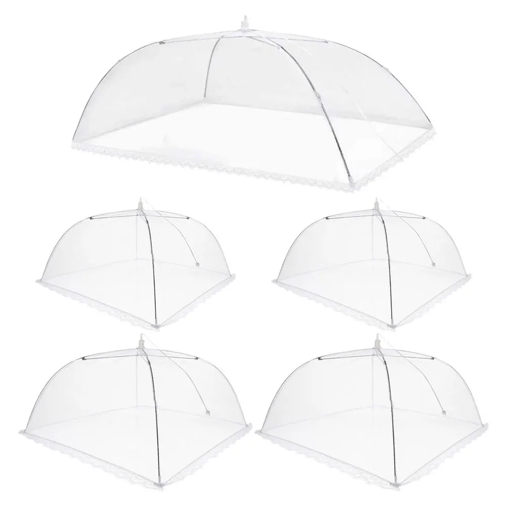 

5Pcs Foldable Dustproof Food Cover Protector Mesh Tent Outdoor Picnic Camping Table Food Net Cover Camping Supplies