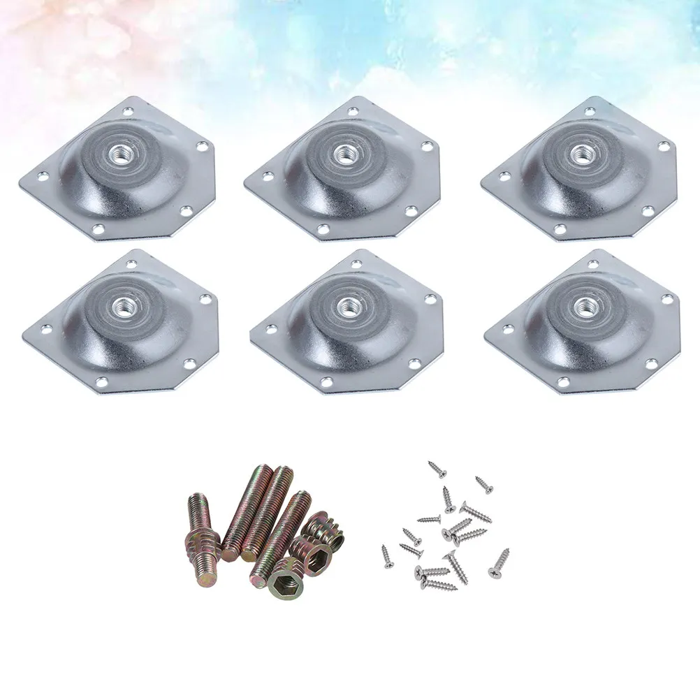 

6Pcs Table Leg Connector Kit Angled Iron Plates Heavy Duty Nut Set for Sofa Chair Legs Easy Secure Fit Nordic Style Furniture
