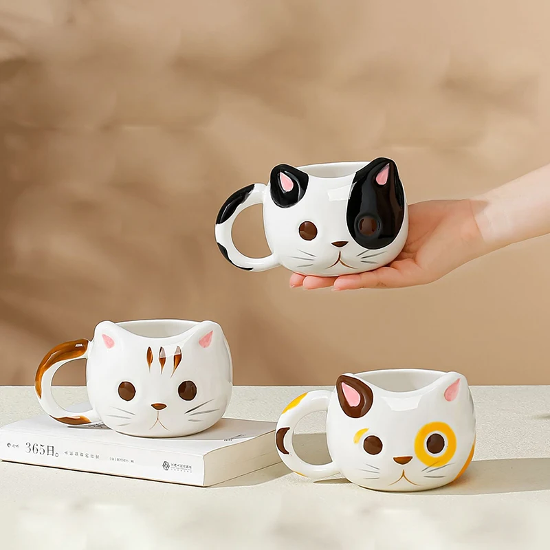 Creative Cat Shaped Mug Cups of Coffee Cup to Go Personalized Gifts Cute and Different Cups Ceramics & Pottery Original Mugs Bar