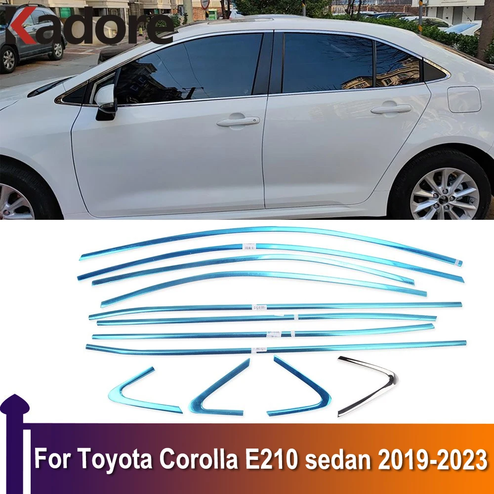 For Toyota Corolla E210 sedan 2019 2020-2023 Car Upper+Lower Window Trim Decorative Strips Molding Auto Exterior Accessories