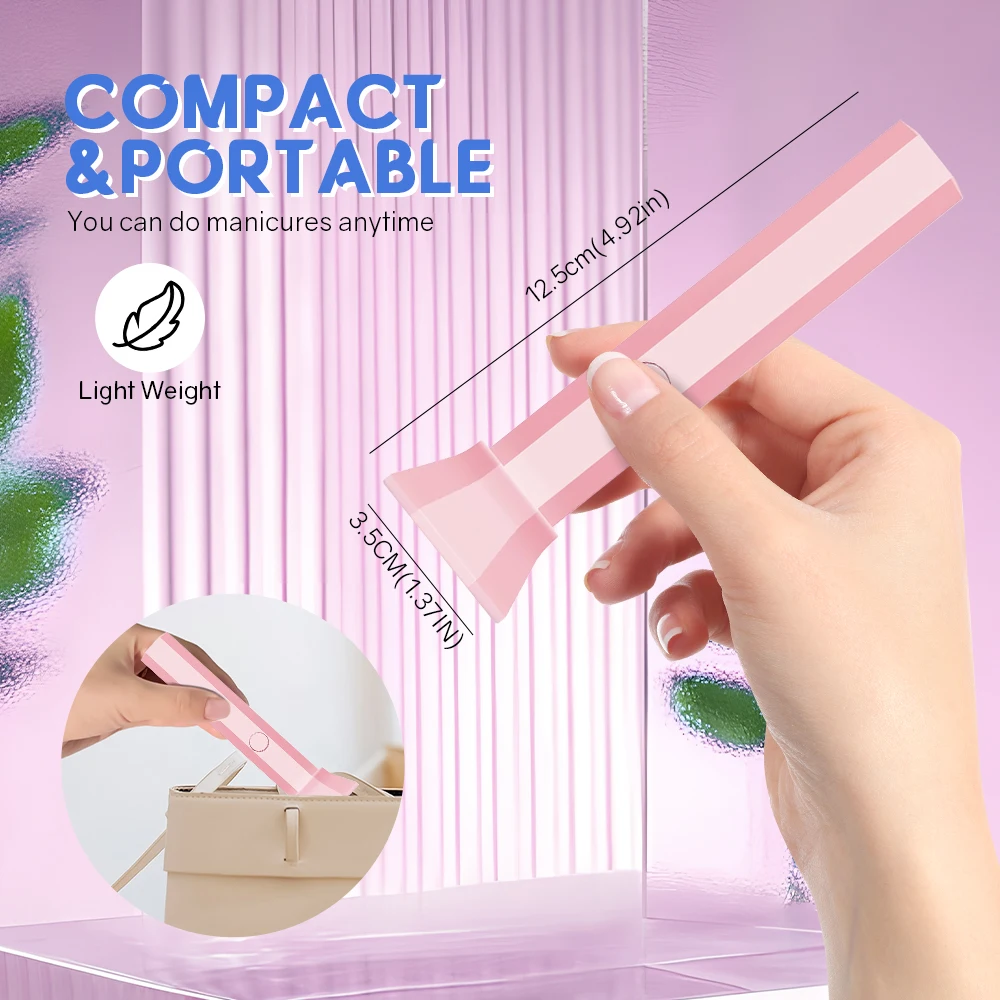 Draagbare nageldrogerlamp UV LED-nagellicht voor het uitharden van alle gellak USB oplaadbare sneldrogende manicuremachine Nail Art Tools