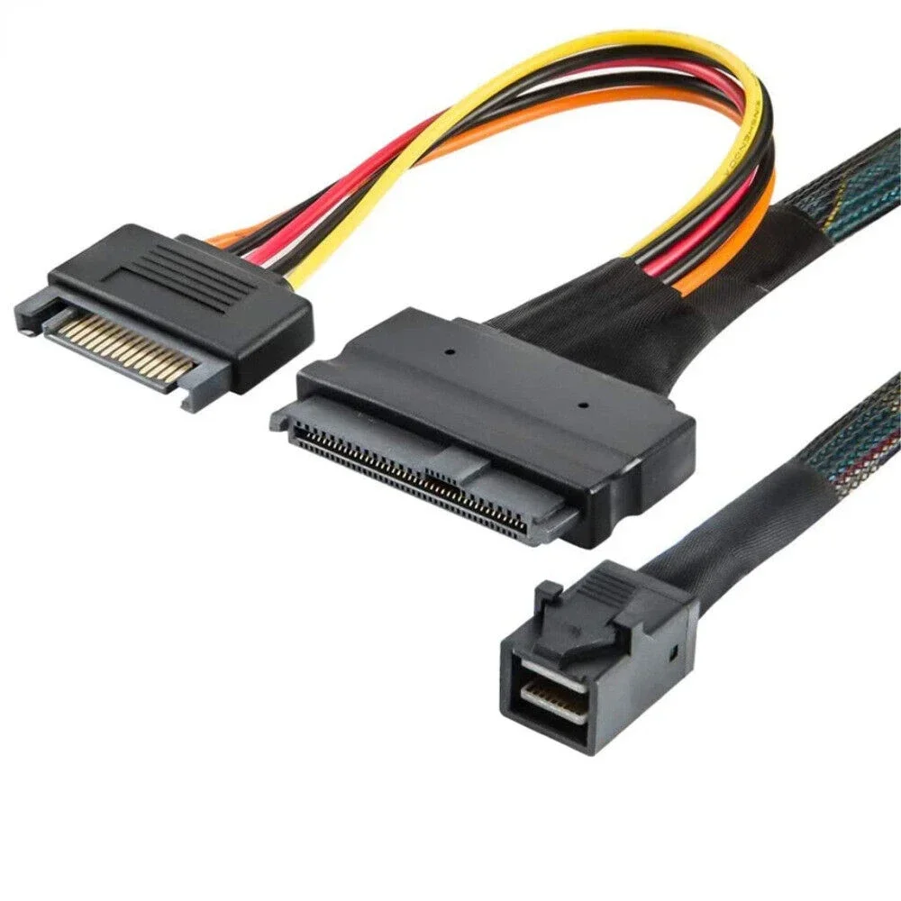 

MINI SAS SFF-8643 To SFF-8639 U.2 with Sata Power Supply Cable